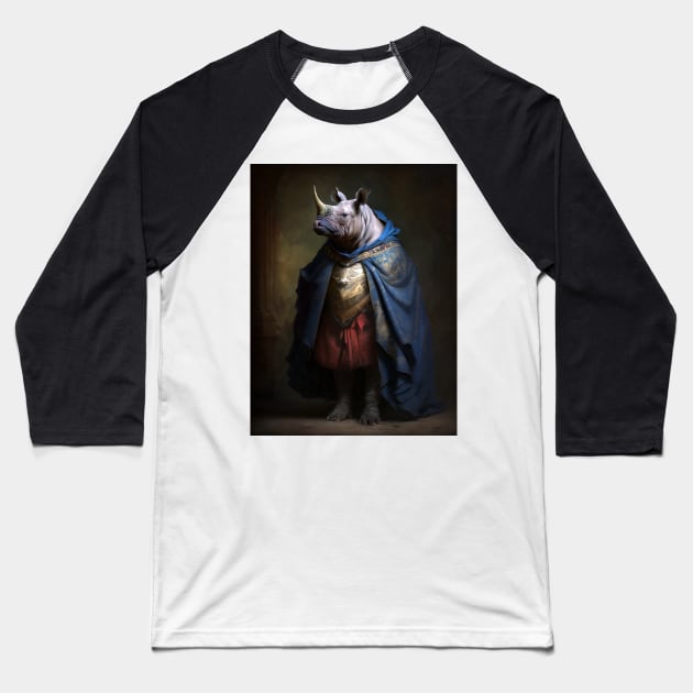 Royal Portrait of a Rhinoceros Baseball T-Shirt by pxdg